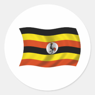 Flagge Ugandas Runder Aufkleber