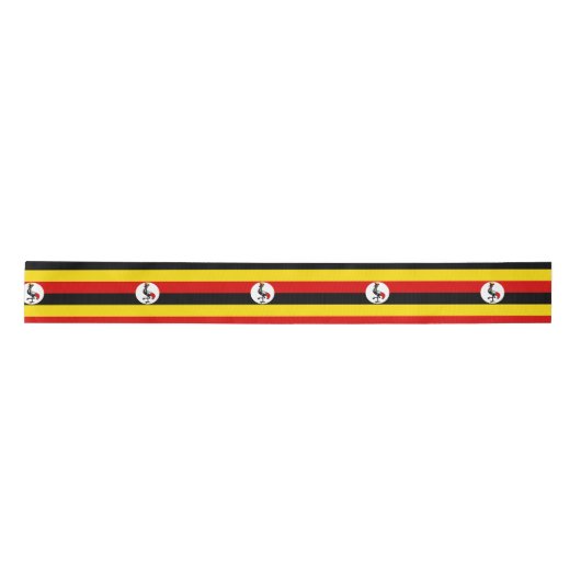 Flagge Ugandas Satinband (Vorderseite)