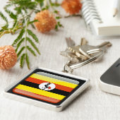 Flagge Ugandas Schlüsselanhänger (Seite)