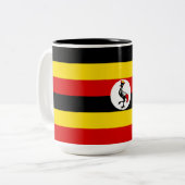 Flagge Ugandas Zweifarbige Tasse (Vorderseite Links)