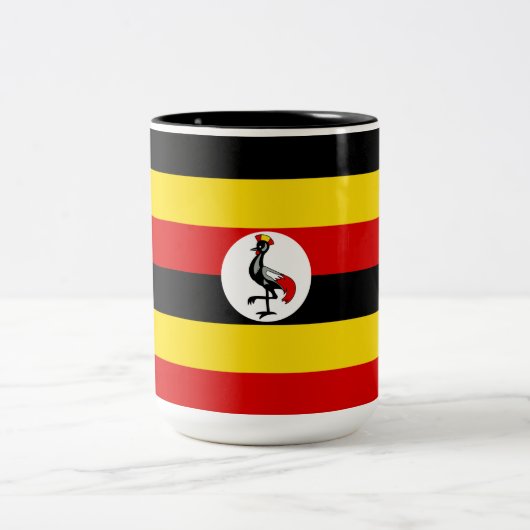 Flagge Ugandas Zweifarbige Tasse (Mittel)
