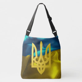 Flagge Ukraine 3D und Tryzub Crossbody Tasche