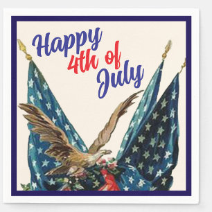 Flagge und Adler Patriotische 4. Juli Grillparty Serviette