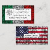 Flagge UND amerikanische Flagge Visitenkarte (Vorne/Hinten)