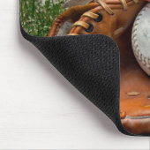 Flagge und Baseball in Handschuh Mousepad (Ecke)