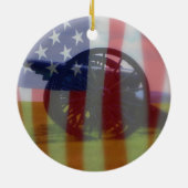 Flagge und Cannon-Ornament Keramikornament (Hinten)