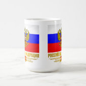 Flagge und Emblem der Russischen Föderation Kaffeetasse (Mittel)