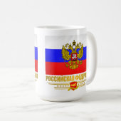 Flagge und Emblem der Russischen Föderation Kaffeetasse (VorderseiteRechts)