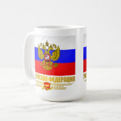 Flagge und Emblem der Russischen Föderation Kaffeetasse (Vorderseite Links)