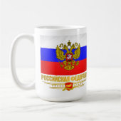 Flagge und Emblem der Russischen Föderation Kaffeetasse (Links)