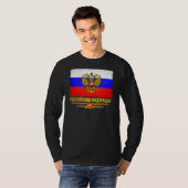 Flagge und Emblem der Russischen Föderation T-Shirt (Vorne ganz)