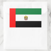 Flagge und Emblem der Vereinigten Arabischen Emira Rechteckiger Aufkleber (Tasche)