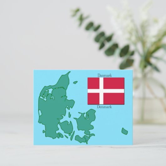 Flagge und Karte Dänemarks (Stehend Vorderseite)