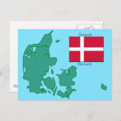 Flagge und Karte Dänemarks (Vorne/Hinten)