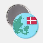 Flagge und Karte Dänemarks Magnet (Vorderseite/Rückseite)