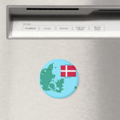 Flagge und Karte Dänemarks Magnet (In Situ (Geschirrspüler))