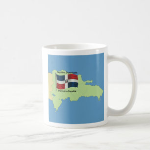 Flagge und Karte der Dominikanischen Republik Kaffeetasse