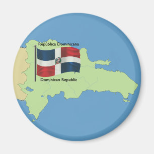 Flagge und Karte der Dominikanischen Republik Magnet