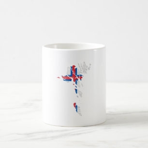 Flagge und Karte der Färöer Kaffeetasse