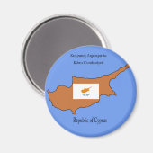 Flagge und Karte der Republik Zypern Magnet (Vorderseite/Rückseite)