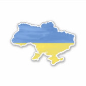 Flagge und Karte der Ukraine Aufkleber (Vorderseite)