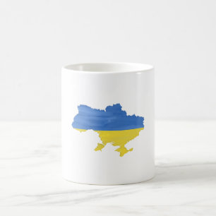 Flagge und Karte der Ukraine Kaffeetasse