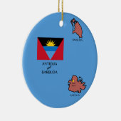 Flagge und Karte des Antigua und Barbuda Keramik Ornament (Rechts)