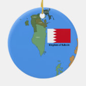 Flagge und Karte des Königreiches von Bahrain Keramikornament (Hinten)