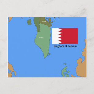 Flagge und Karte des Königreichs Bahrain