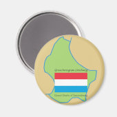 Flagge und Karte Luxemburgs Magnet (Vorderseite/Rückseite)