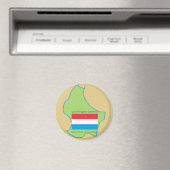 Flagge und Karte Luxemburgs Magnet (In Situ (Geschirrspüler))
