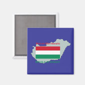 Flagge und Karte Ungarn Magnet (Vorderseite/Rückseite)