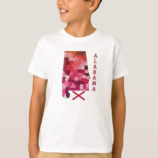 Flagge und Karte von Alabama T-Shirt