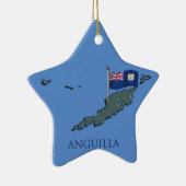 Flagge und Karte von Anguilla Keramikornament (Rechts)