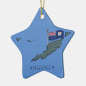 Flagge und Karte von Anguilla Keramikornament (Links)