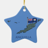 Flagge und Karte von Anguilla Keramikornament (Hinten)