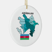 Flagge und Karte von Aserbaidschan Keramikornament (Rechts)