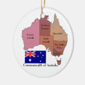Flagge und Karte von Australien Keramik Ornament (Links)