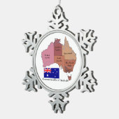 Flagge und Karte von Australien Schneeflocken Zinn-Ornament (Rechts)