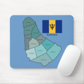 Flagge und Karte von Barbados Mousepad (Mit Mouse)