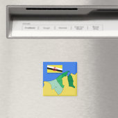 Flagge und Karte von Brunei Magnet (In Situ (Geschirrspüler))