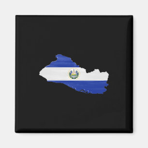 Flagge und Karte von El Salvador Magnet
