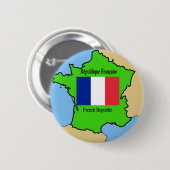 Flagge und Karte von Frankreich Button (Vorne & Hinten)