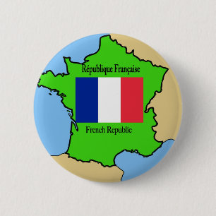Flagge und Karte von Frankreich Button