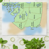 Flagge und Karte von Kanada Geschirrtuch (Gefaltet)