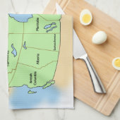 Flagge und Karte von Kanada Geschirrtuch (Viertel Falte)