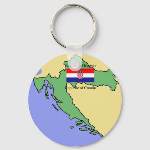 Flagge und Karte von Kroatien Schlüsselanhänger