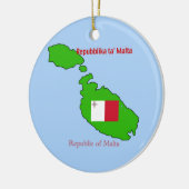 Flagge und Karte von Malta Keramik Ornament (Links)