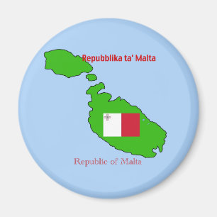 Flagge und Karte von Malta Magnet