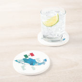 Flagge und Karte von Mexiko Sandstein Untersetzer (Seite)